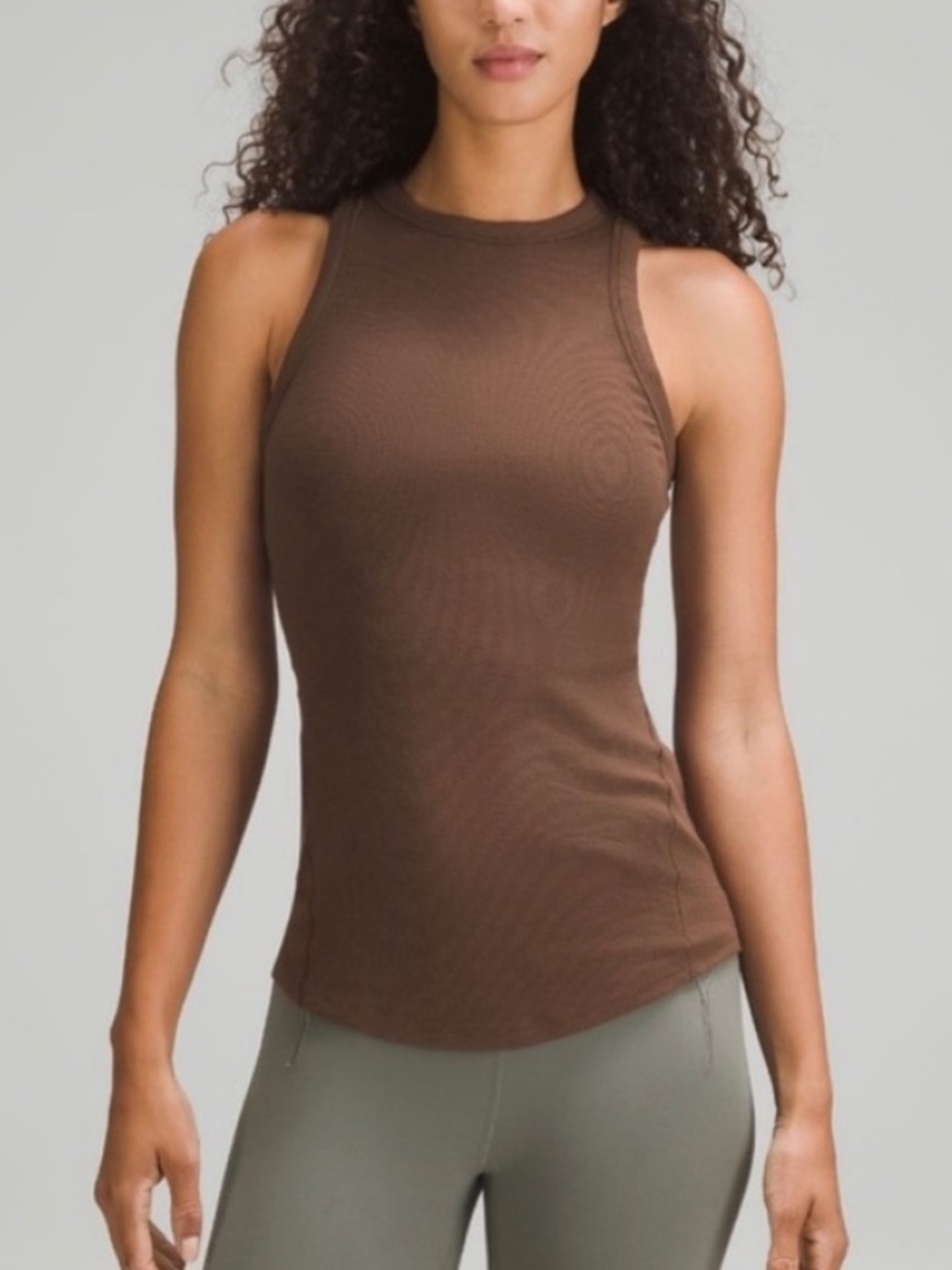 lululemon athletica Brown Ribbed Tank Top